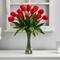 23" Artificial Tulip Arrangement with Cylinder Glass Vase